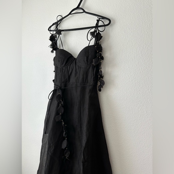 ZIMMERMANN NATURA BLACK CORSET MIDI DRESS - Picture 12 of 17